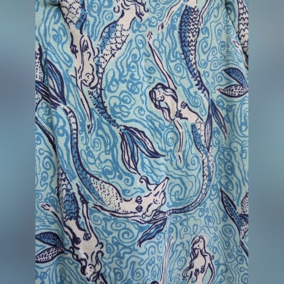 LILLY PULITZER Spa Blue Nice Tails Charlene Dress Women's Size Medium 3/4 Sleeve - Picture 5 of 13